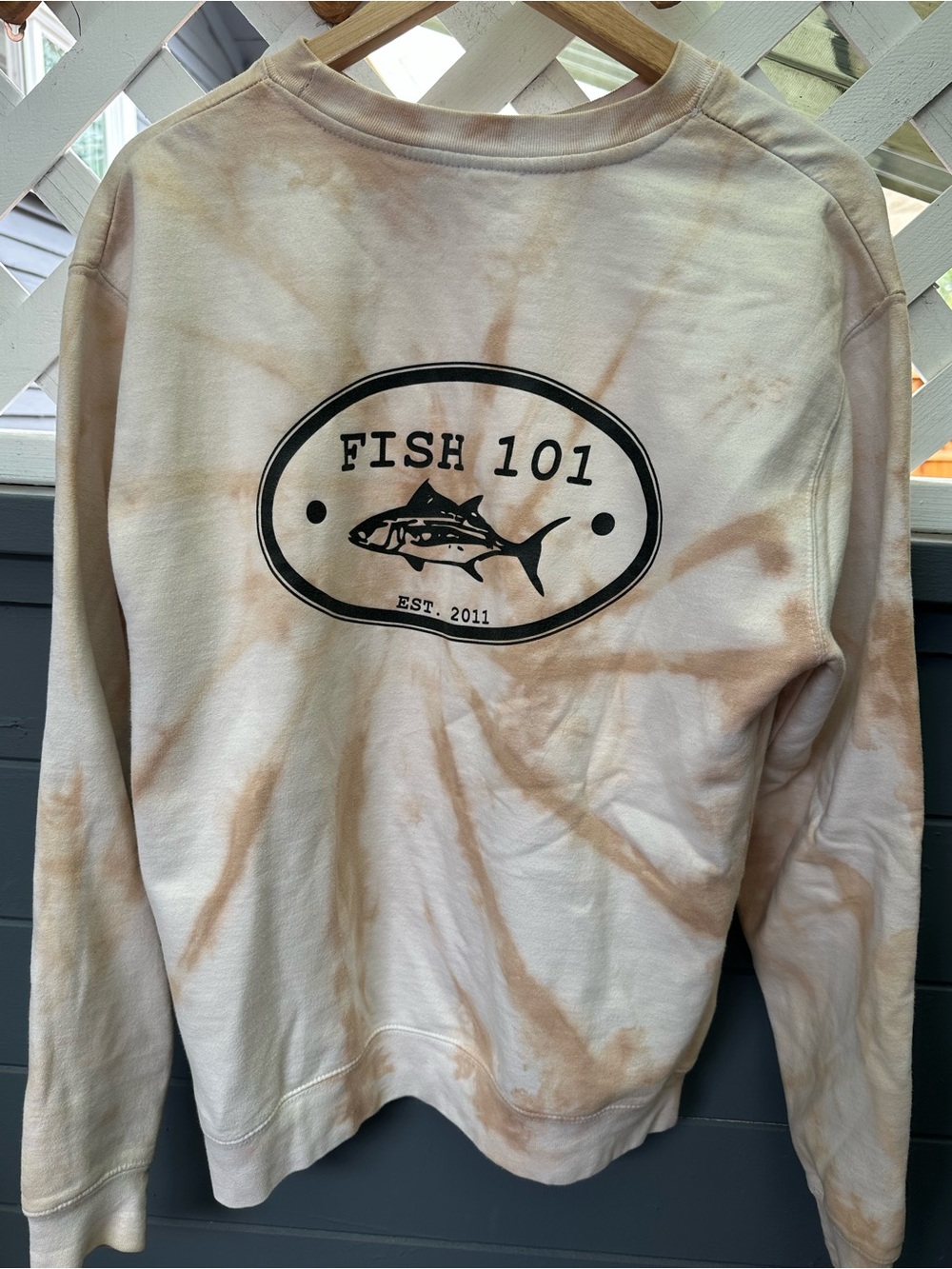 Tie-Dye Crewneck Sweatshirt - Cream/Brown